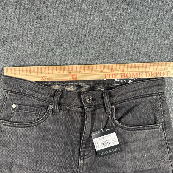 NWT Eddie Bauer Boyfriend Flannel Lined Midrise Straight Jeans Charcoal Size 2 - Picture 10 of 12